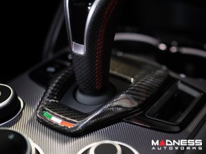 Alfa Romeo Giulia Shift Gate Trim Panel - Carbon Fiber - 2020+ - Feroce Carbon Alfa Romeo Giulia Shift Gate Trim Panel - Carbon Fiber - 2020+ - Feroce Carbon